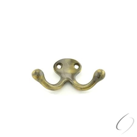 Ives Commercial Solid Brass Double Wardrobe Hook Antique Brass Finish 582B5